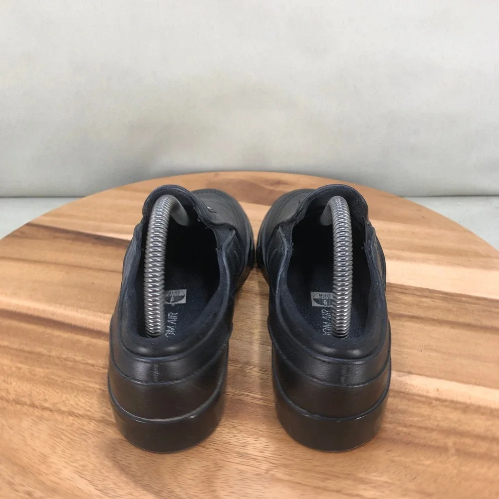 Nike SB Stefan Janoski Slip-On Black Leather Skate Shoes 855641-001 Womens 7.5